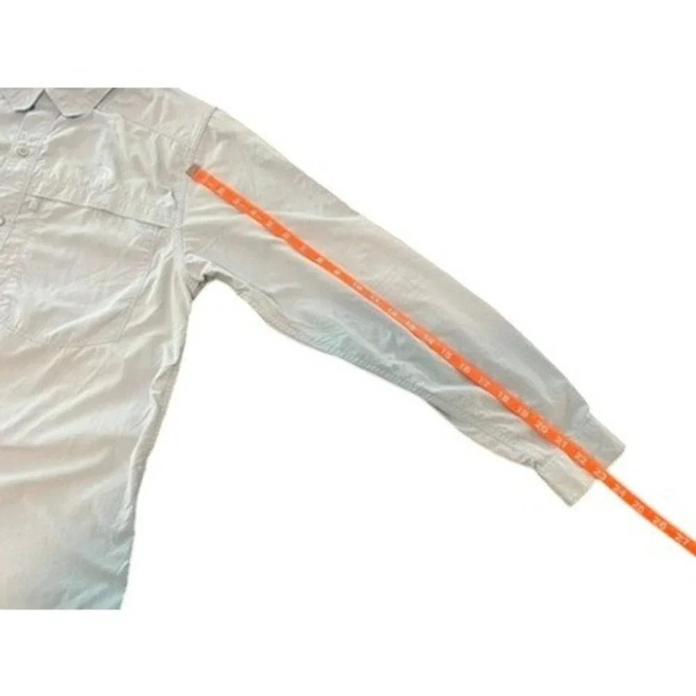 The North Face Mens Light Blue Nylon Hiking Fishing‎ Long Sleeve Shirt Size M